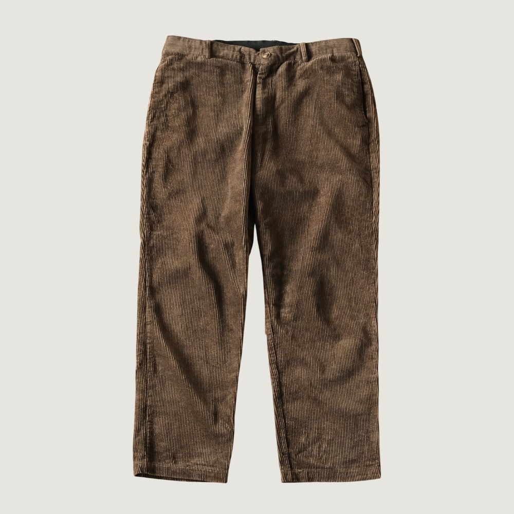 Sinclair Corduroy Pants Brown Wide Wale Straight Leg Drawstring Waist Size XL